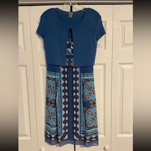 Ann Taylor silk swing dress w/ matching sweater